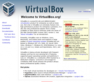 VirtualBoxのホームページ